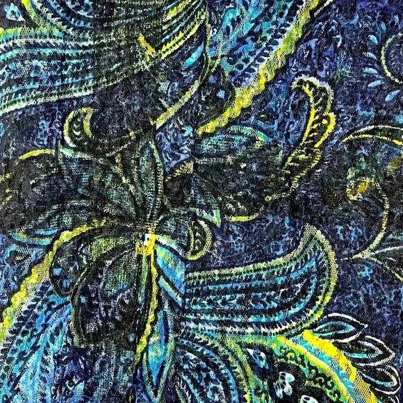 Vanessa Foglia Abitart Lace Midi Dress Paisley Multicolor Size S Ruffle V Neck - Picture 5 of 9